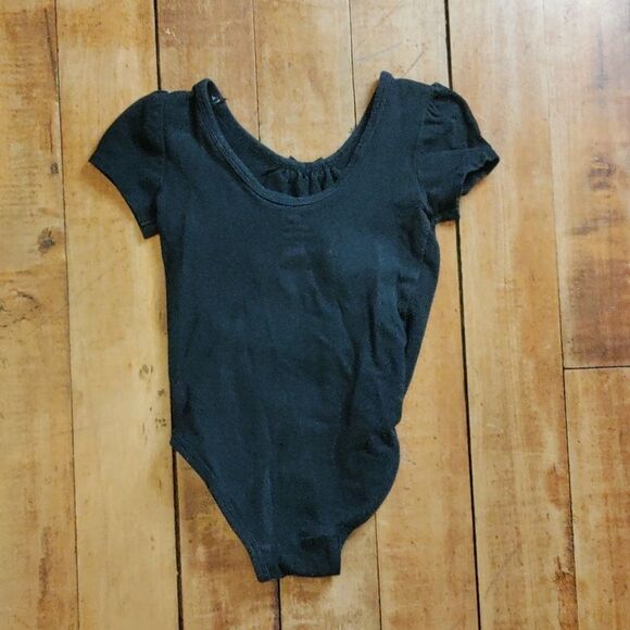 Old Navy leotard 2T black cotton ballet dance short sleeve spring summer - Picture 5 of 5